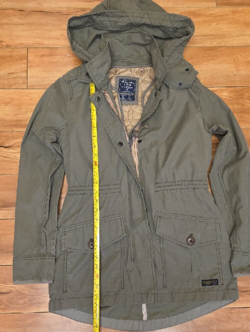 Abercrombie & Fitch Military Field Utility Hooded Jacket Green Size XS - Picture 6 of 15